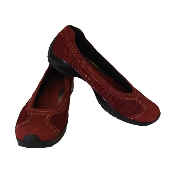 Ariat women's suede leather loafers flats Size 8.5 B red - Picture 1 of 16